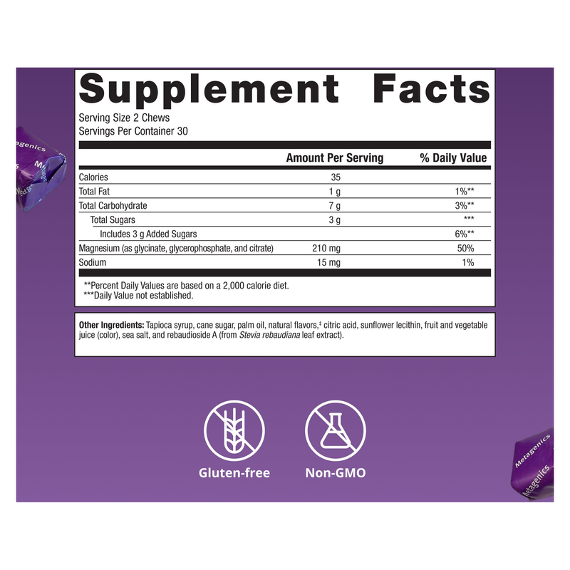 MagActive 3-in-1 Magnesium Chews (Raspberry Lemonade) — Supplement Facts