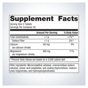 Magnesium Citrate (120 Tablets) — Supplement Facts
