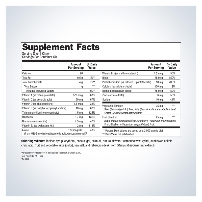 MetaKids Multivitamin (60 Chewables) — Supplement Facts