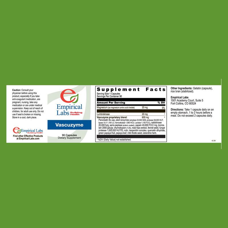 Vascuzyme (90 Capsules) label