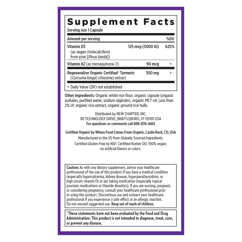 Advanced D3 & K2 + Turmeric (30 Capsules)