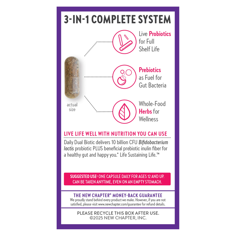 Daily Dual Biotic Probiotic + Prebiotic (30 Capsules)