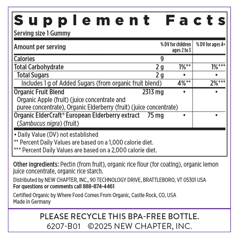 Kids Organic Elderberry Gummies (30 Gummies)