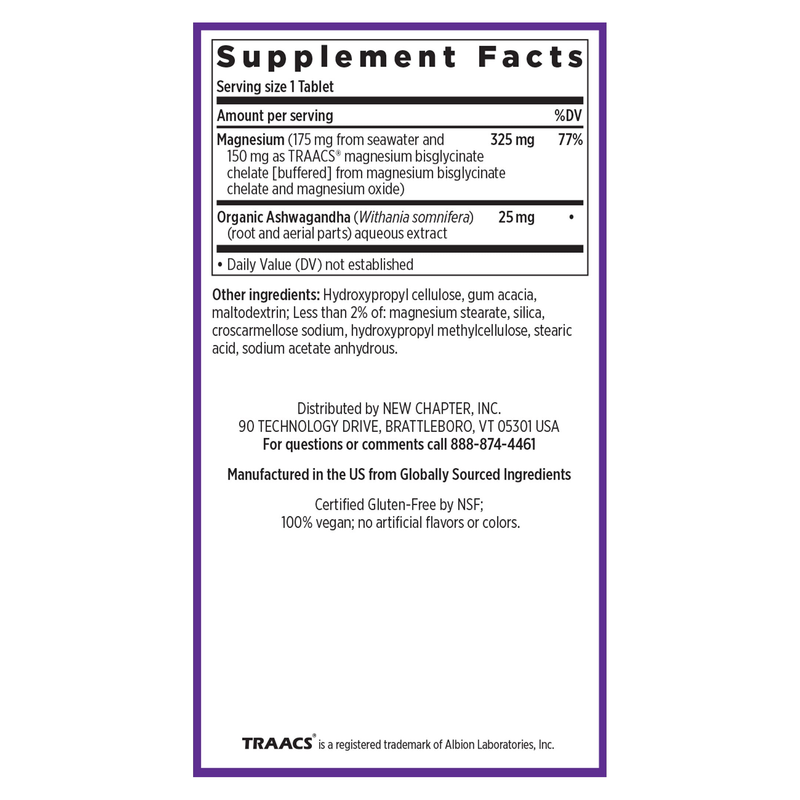 Magnesium + Ashwagandha Tablets (60 Tablets)