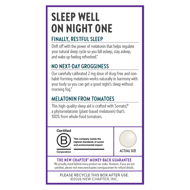 Plant Melatonin + Tart Cherry & Ashwagandha Tablets (30 Tablets)