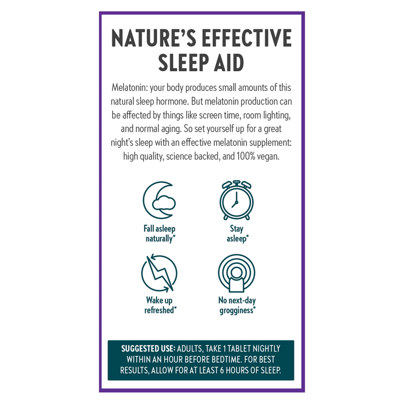 Plant Melatonin + Tart Cherry & Ashwagandha Tablets (30 Tablets)