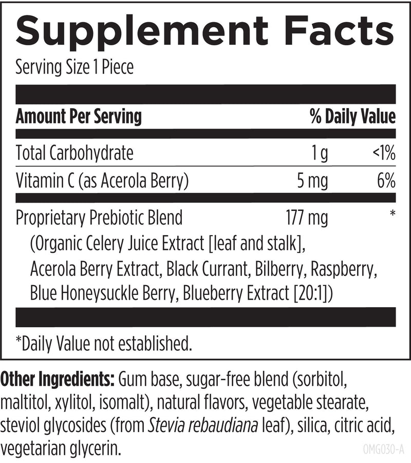 NOx Oral Microbiome Gum (30 count) Supplement Facts