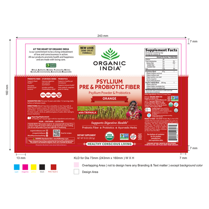 Psyllium Pre & Probiotic Fiber Orange (283 g)