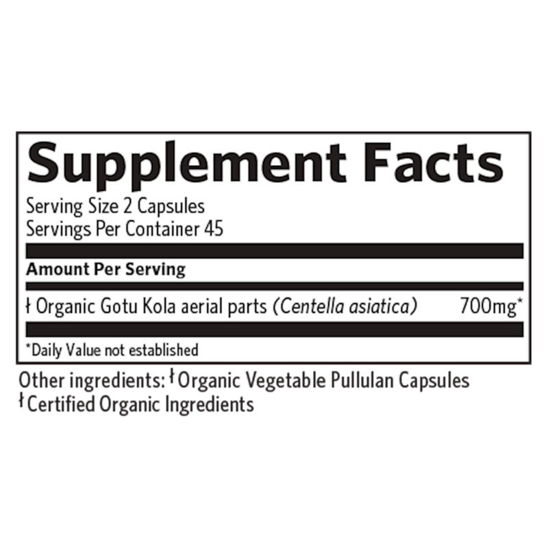 Gotu Kola (Organic) (90 Capsules)