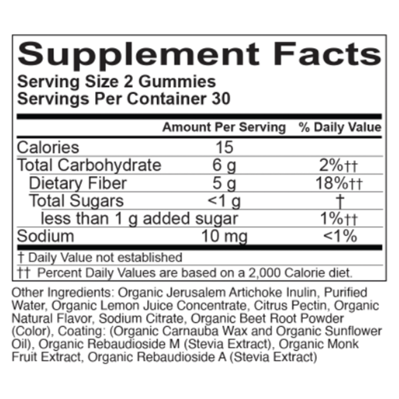 Organic Fiber Gummies, Strawberry (60 Gummies)