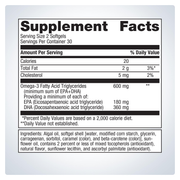 OmegaGenics Algae Omega-3s (60 Softgels) — Supplement Facts