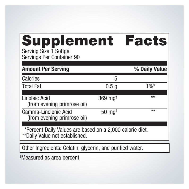 OmegaGenics Evening Primrose Oil (90 Softgels) — Supplement Facts
