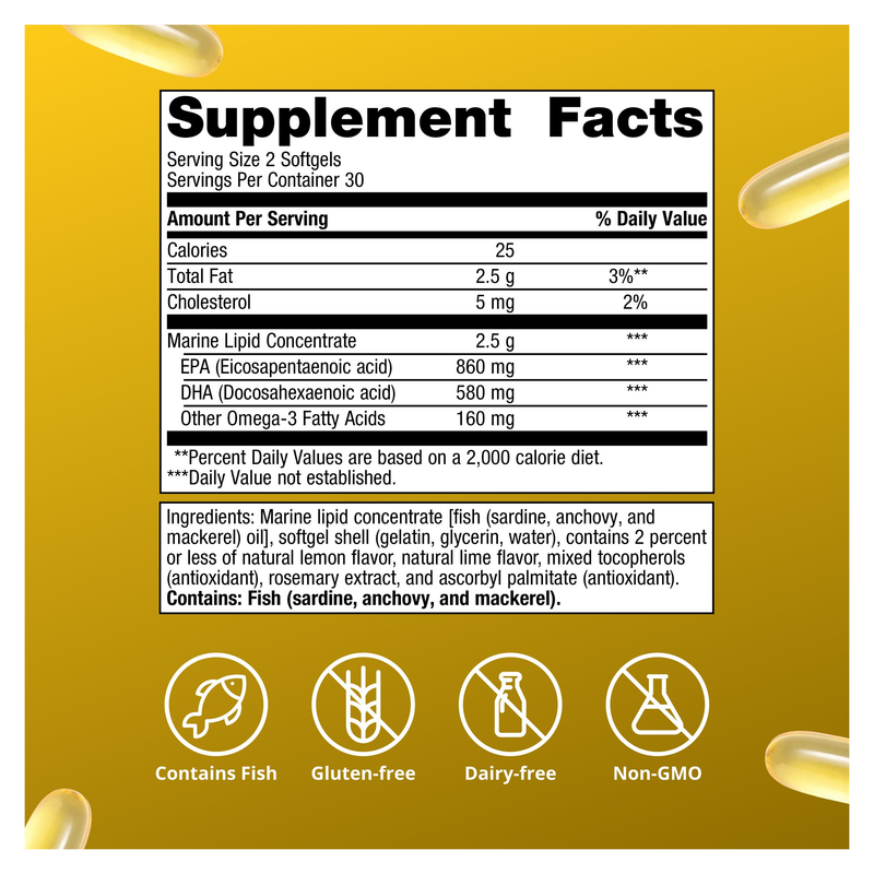 OmegaGenics 3-in-1 Fish Oil EPA-DHA 720 mg (Lemon-Lime)