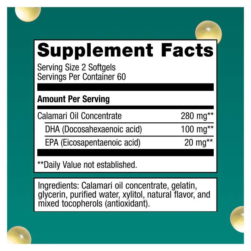 OmegaGenics Kids DHA (120 Softgels) — Supplement Facts
