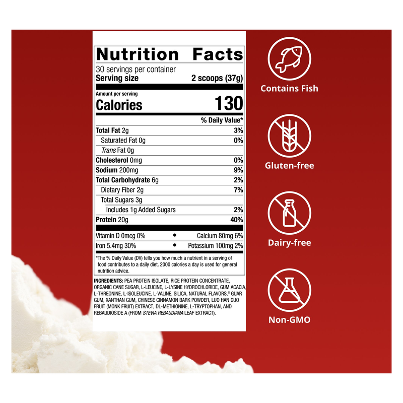 Perfect Protein Pea & Rice — Supplement Facts