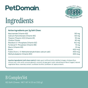 B ComplexVET (60 Soft Chews) - Supplement Facts