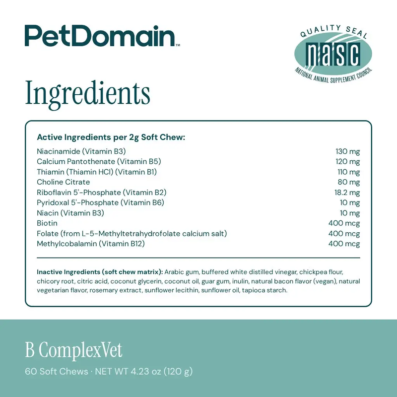 B ComplexVET (60 Soft Chews) - Supplement Facts