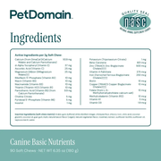 Canine Basic Nutrients (90 Soft Chews) - Supplement Facts