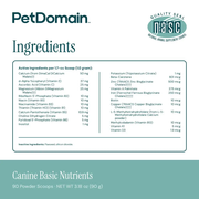 Canine Basic Nutrients Powder - Supplement Facts