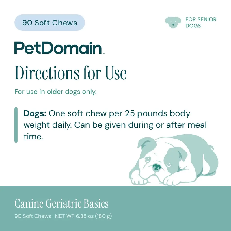 Canine Geriatric Basics - Directions for Use (Soft Chews)