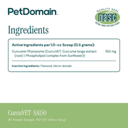 CurcuVET-SA150 - Supplement Facts (Powder)