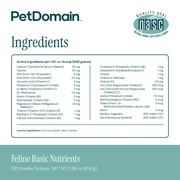 Feline Basic Nutrients (120 Scoops) - Supplement Facts