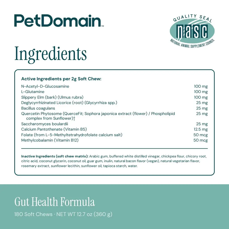 Gut Health Formula (Formerly Gastriplex) - Supplement Facts (Soft Chews)