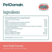 Heart Health Formula - Supplement Facts (Powder)