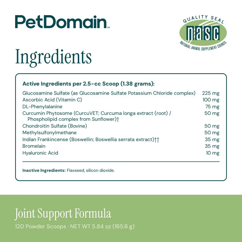 Joint Support Formula - Supplement Facts (Powder)