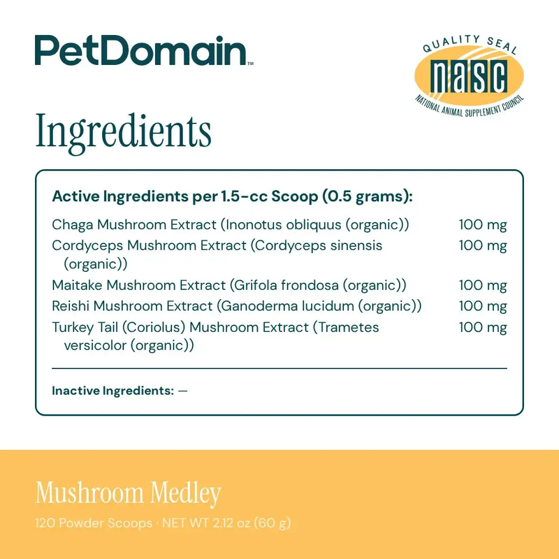 Mushroom Medley (60 Grams) - Supplement Facts
