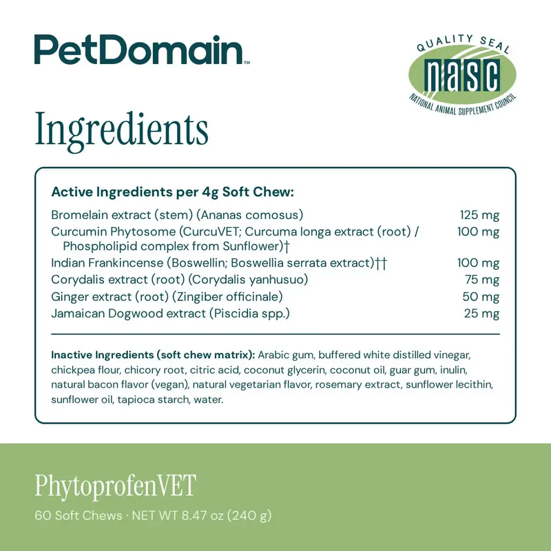 PhytoprofenVET (60 Soft Chews) - Supplement Facts