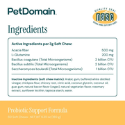 Probiotic Support Formula (60 Soft Chews) - Supplement Facts