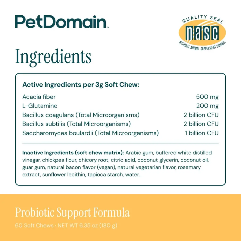 Probiotic Support Formula (60 Soft Chews) - Supplement Facts