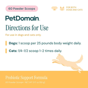 Probiotic Support Formula Powder (Formerly Bacillus CoagulansVET) (90 Grams) - Directions for Use