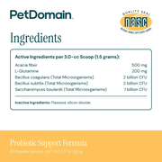 Probiotic Support Formula Powder (Formerly Bacillus CoagulansVET) (90 Grams) - Supplement Facts