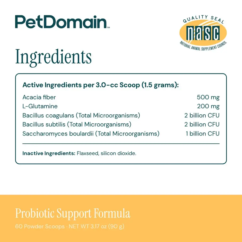 Probiotic Support Formula Powder (Formerly Bacillus CoagulansVET) (90 Grams) - Supplement Facts
