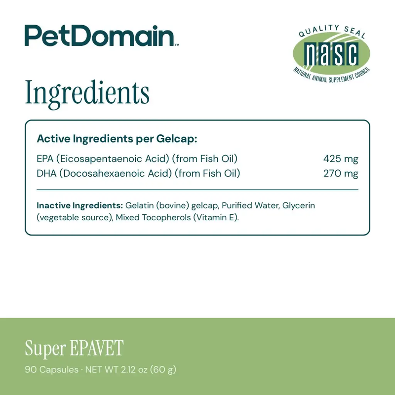 Super EPAVET (90 Capsules) - Supplement Facts