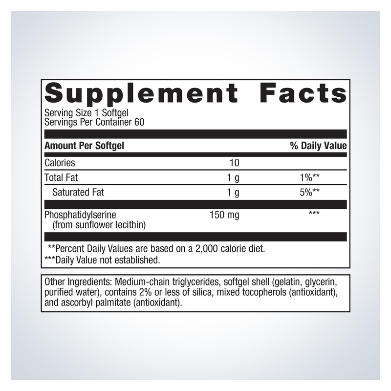 Phosphatidylserine (60 Softgels) — Supplement Facts