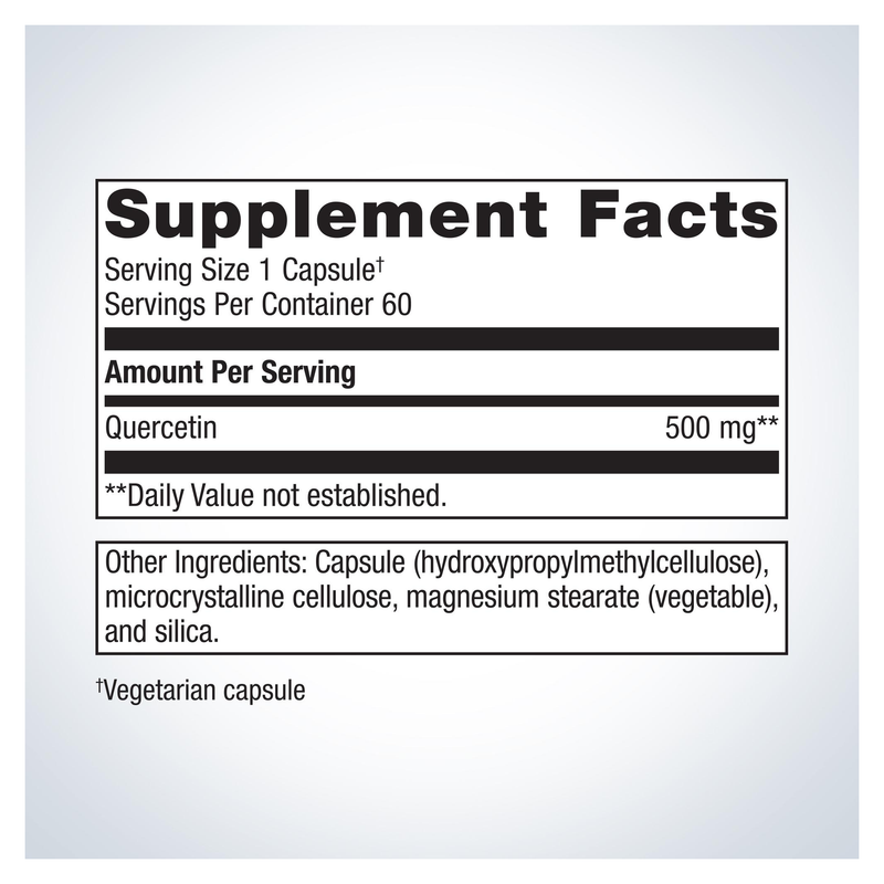 Quercetin 500 mg (60 Capsules) — Supplement Facts