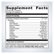 SpectraZyme Complete Enzymes — Supplement Facts