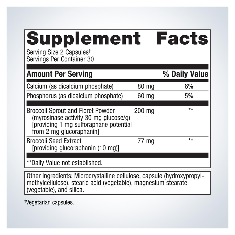 SulforaClear (60 Capsules) — Supplement Facts