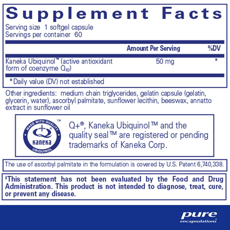 Ubiquinol-QH (50 mg) (60 Softgels)