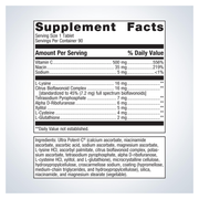 Ultra Potent-C 500 Vitamin C (90 Tablets) — Supplement Facts