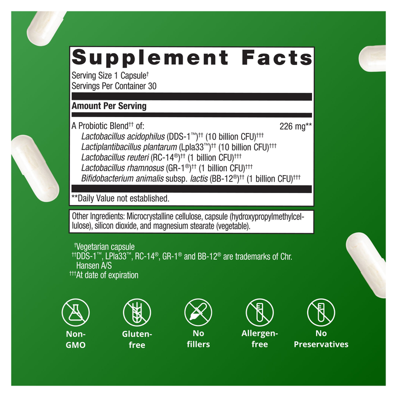 UltraFlora Complete Women's Probiotic (30 Capsules) — Supplement Facts