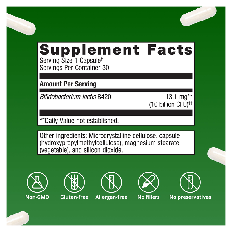 UltraFlora Control Probiotic (30 Capsules) — Supplement Facts