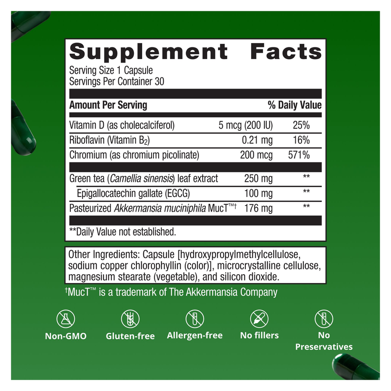 UltraFlora Healthy Weight with Akkermansia (30 Capsules) — Supplement Facts