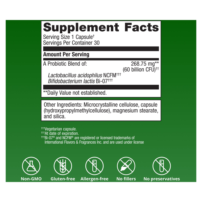 UltraFlora IB Probiotic (30 Capsules) — Supplement Facts