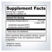 UltraFlora Immune Booster Probiotic (30 Capsules) — Supplement Facts
