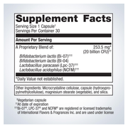 UltraFlora Restore Probiotic (30 Capsules) — Supplement Facts