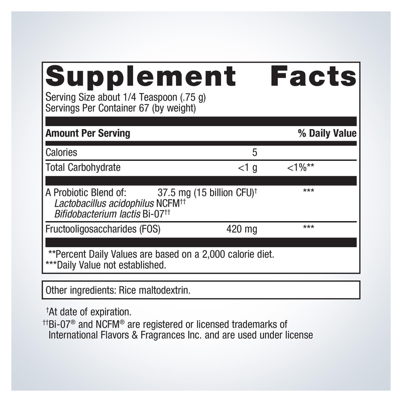 UltraFlora Synergy Probiotic Powder (50 g) — Supplement Facts